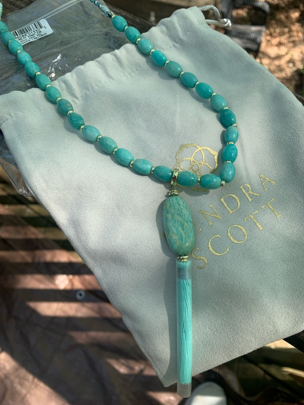 NWT Kendra Scott Insley Turquoise Beaded Tassel Pendant Necklace